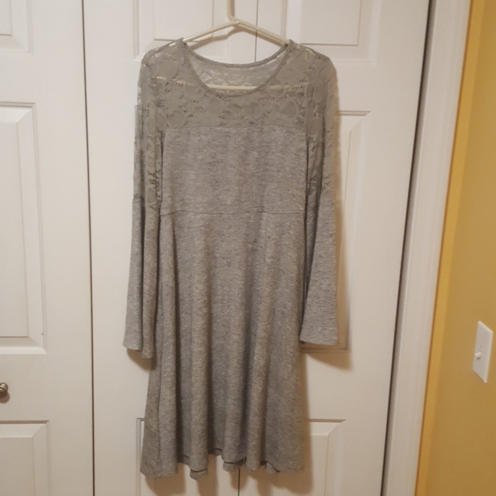 Torrid bell sleeve sweater dress with lace